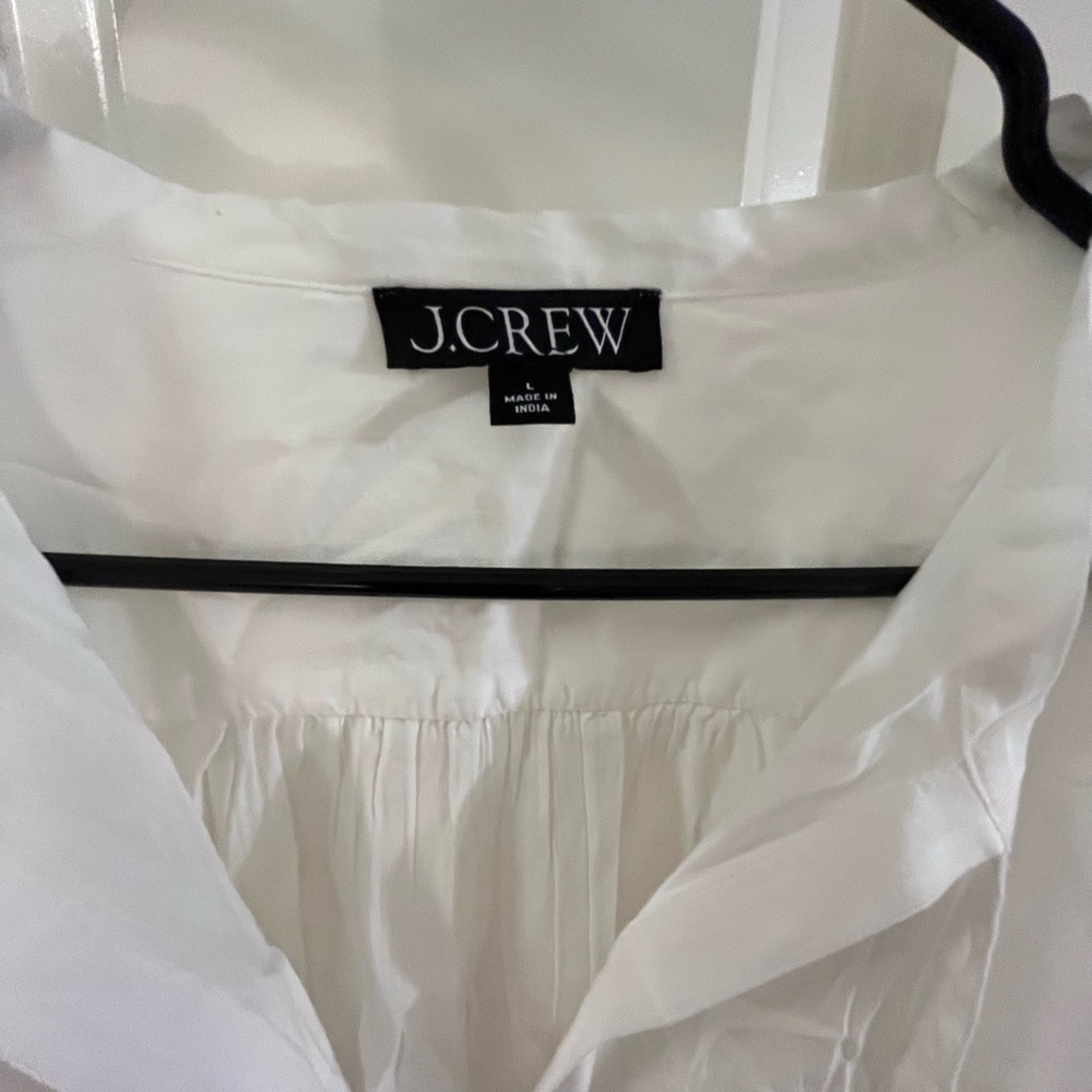 J. Crew Ivory Tie-Neck Long Sleeve Blouse - Picture 4 of 6